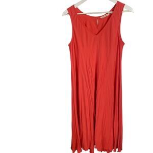 Soft Surroundings Orange Sleeveless V-Neck Maxi Sun Dress W-750 Size L Petite
